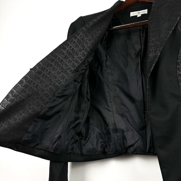 Kate Rosy Petite | Black Blazer Jacket | Faux Crocodile Panel | Size PL - Picture 6 of 15